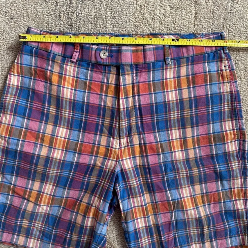Peter Millar Plaid Cotton Shorts Preppy Golf Club Summer Men 32